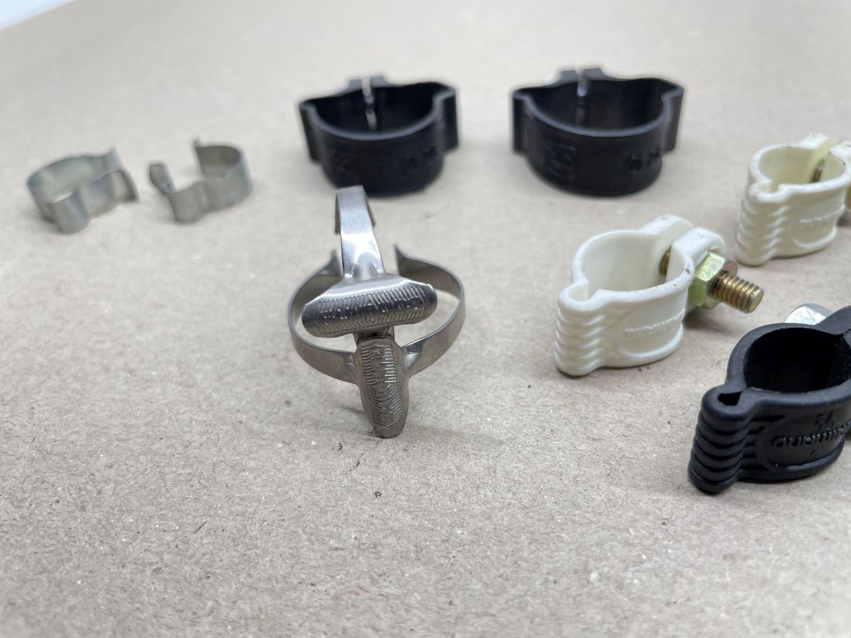 12x Schelle NOS - Shimano Sachs Bremszug Schaltzug Zugführung  (39-51)