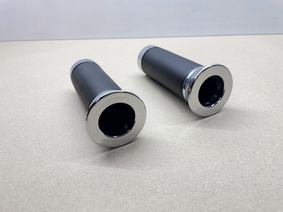 Griffgummi links + rechts 24 / 24 Chrom Mofa Moped Hercules Vespa KTM (94-260)