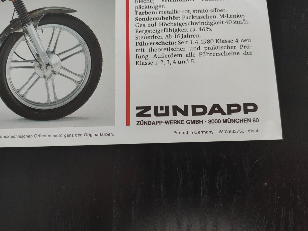 Zündapp CS50 - original Werbeblatt Prospekt Werbung Rarität Sammler ! -- (31)