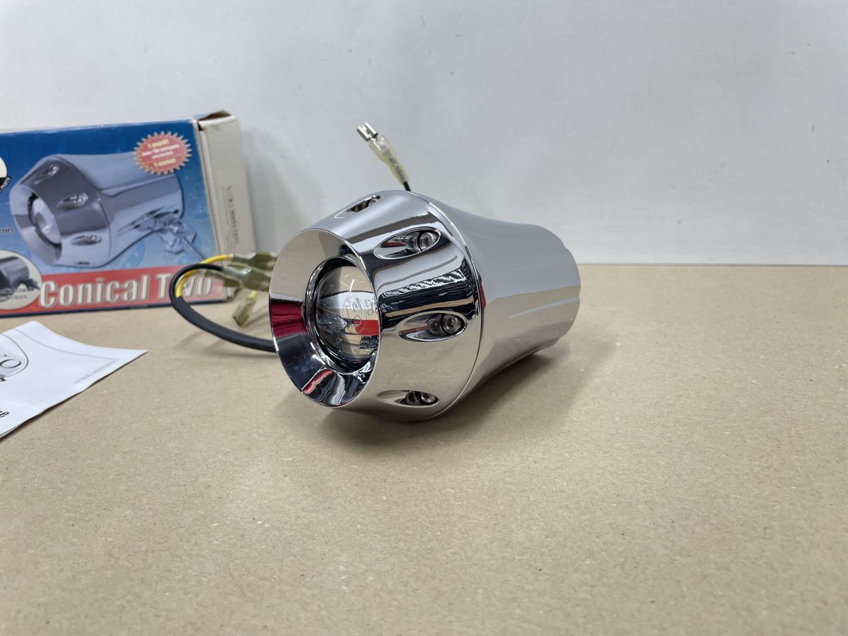 SHIN YO Ellipsoidscheinwerfer Conical Two 38mm E-gepr. Yamaha Honda Suzuki (118-16)