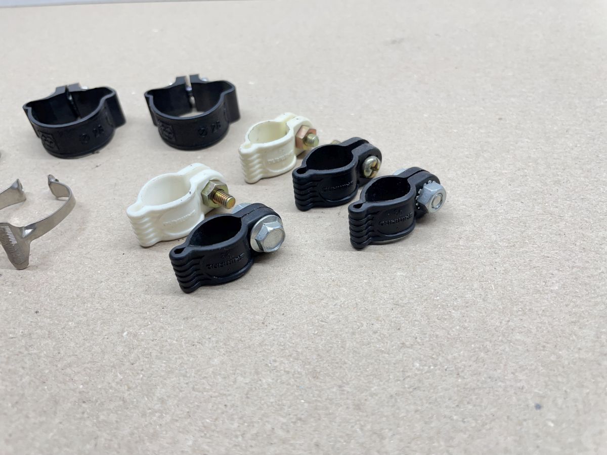 12x Schelle NOS - Shimano Sachs Bremszug Schaltzug Zugführung  (39-51)