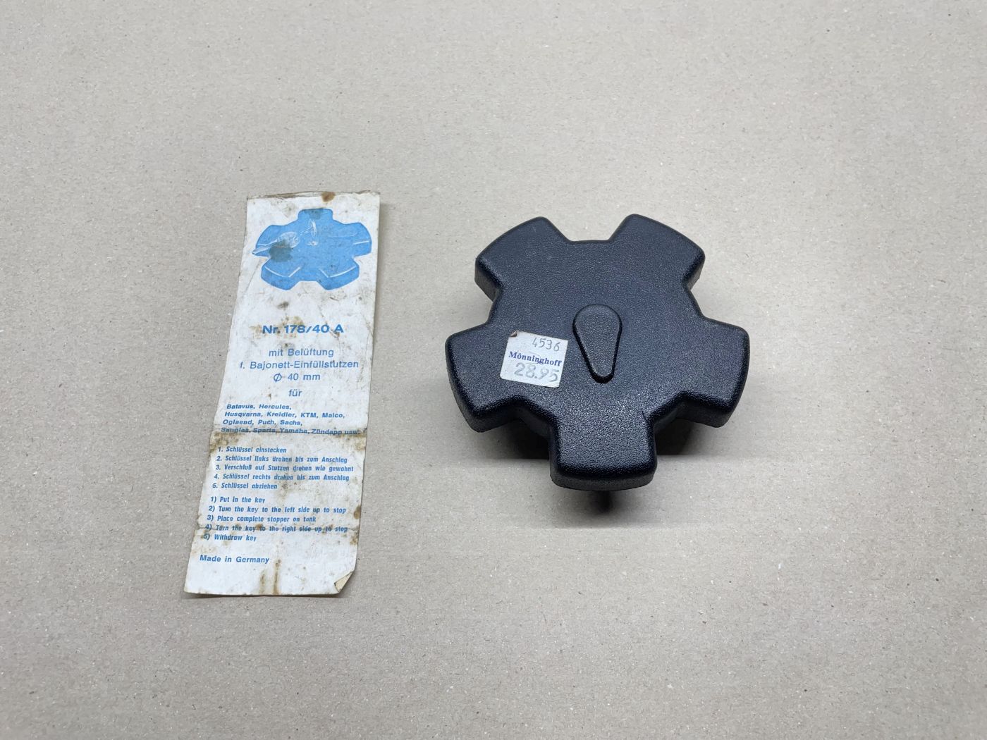 Original CAWI Tankdeckel 40mm o. Schlüssel  - Zündapp KTM Hercules Puch (39-72R)