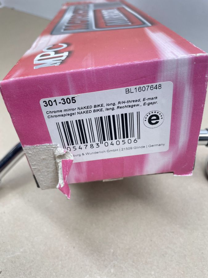P&W Chromspiegel Naked Bike 10mm (Rechtsgewinde) Suzuki Honda Yamaha (118-19)