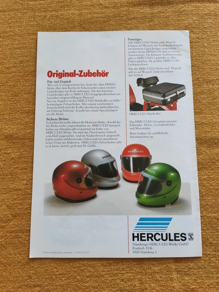 Hercules Mofa - original Prospekt GX Prima Übersicht Selten Rarität ! -- (31)