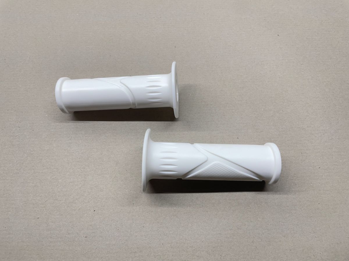 Griffgummi links + rechts WEIß Mofa Lenker Hercules Prima KTM Griffe (94-528)