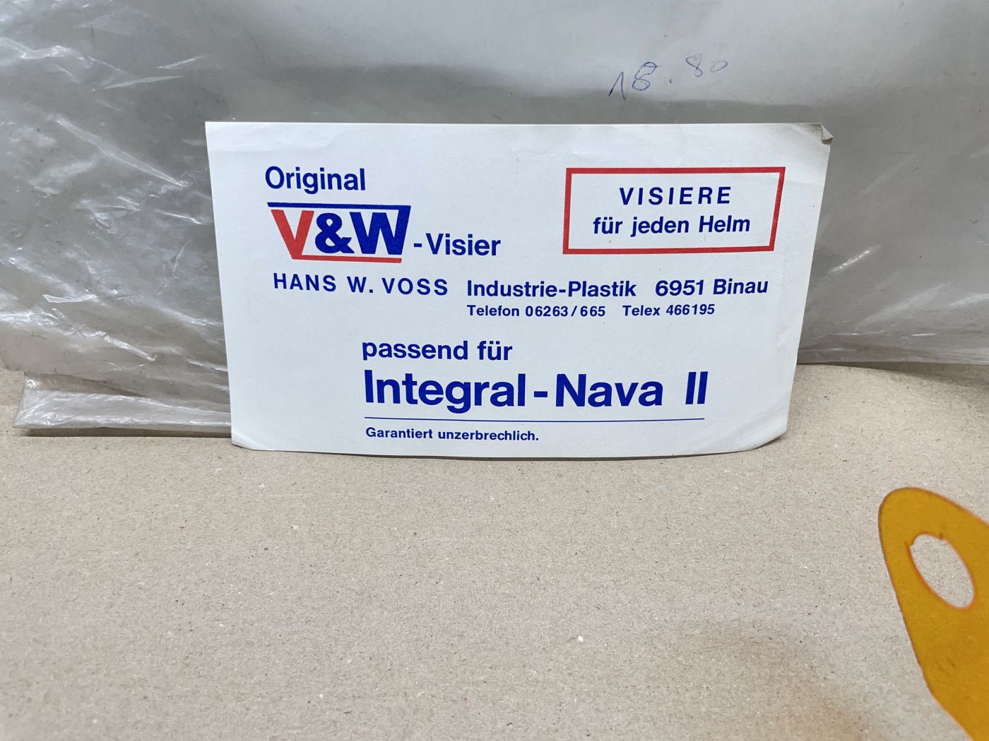 Integral Nava 2 Helmvisier Orange Schutzvisier NEU Nava II  NOS helmet  (106)