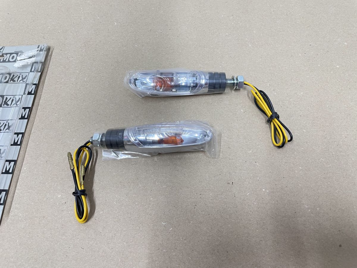 Mini Blinker Klarglas Chrom E-geprüft Motorrad Roller Mofa Quad flasher (118-16)