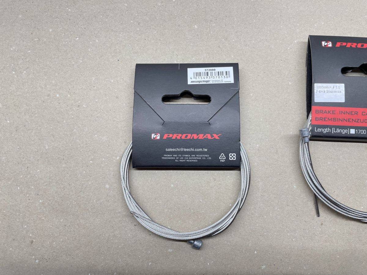 2x Messingschlager Bremszug MTB , Promax 1,5 x 2000mm NEU Innenzug (94-535)