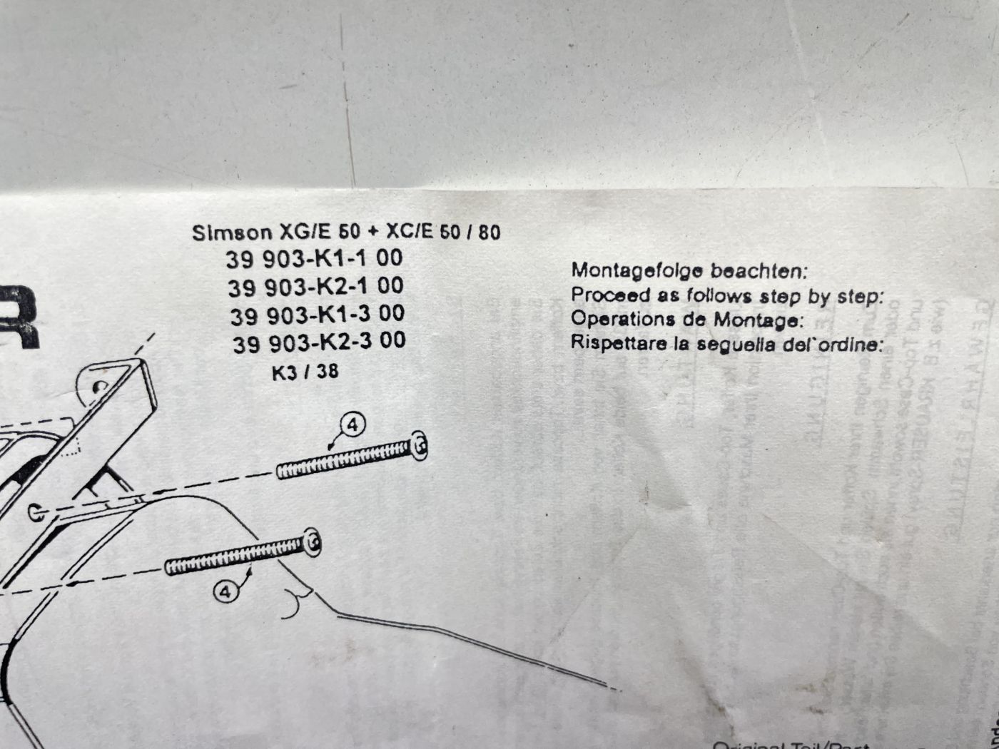 Simson SR50 Gamma XG/E XC/E - Krauser Zubehör SELTEN Rammschutz Sturzbügel (102)