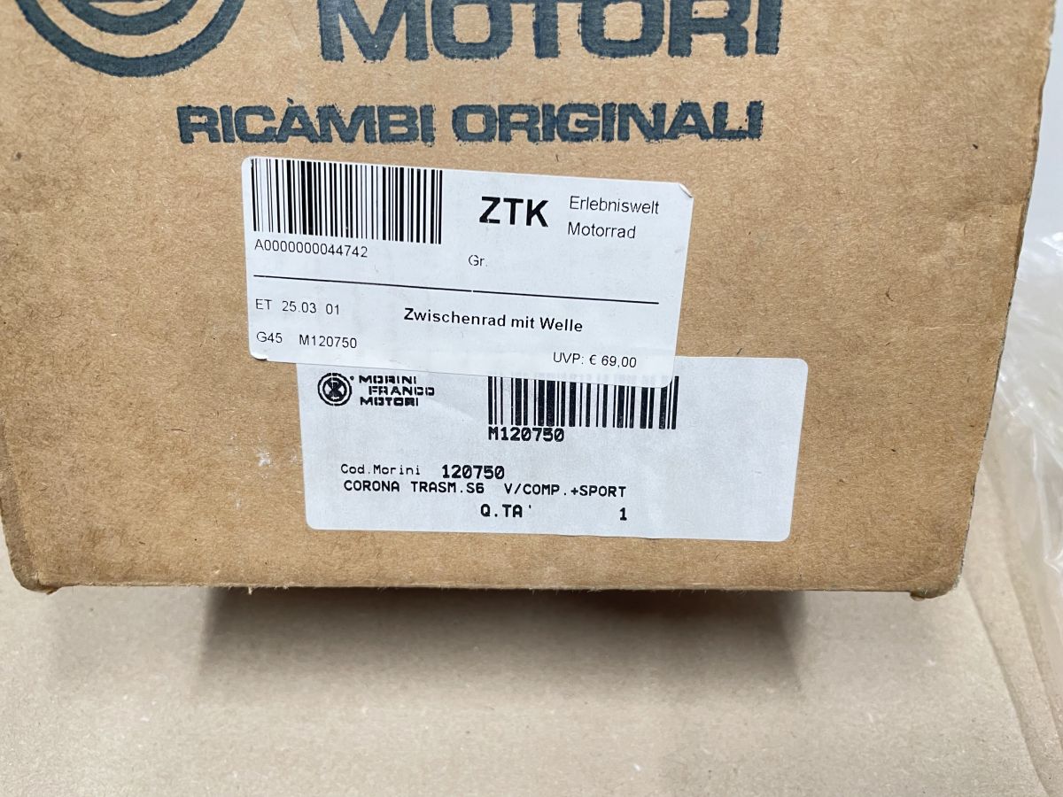 Morini S6 Motor - Getriebewelle 120750 transmission shaft & gear LEM (118-13)
