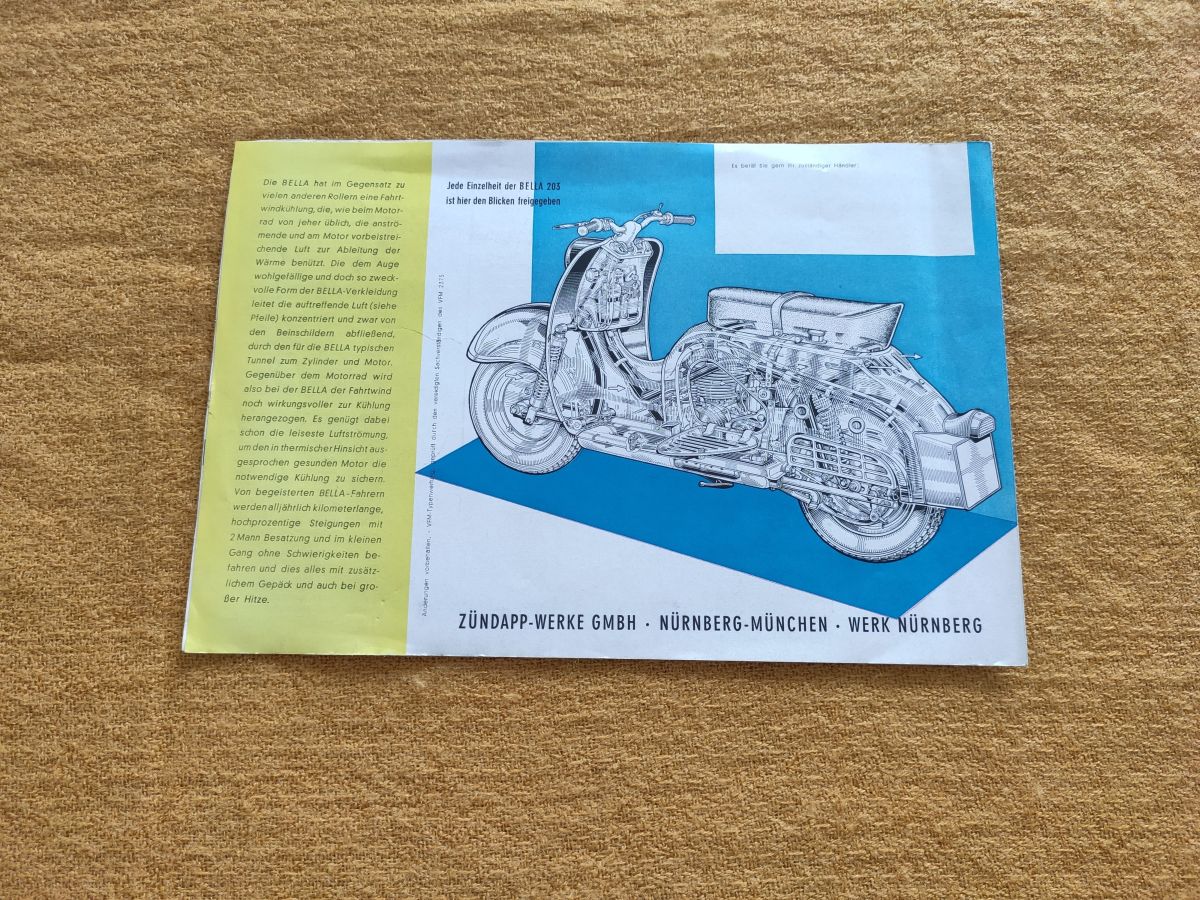 Zündapp Bella 203 - original Prospekt Sammler Rarität ! -- (31)