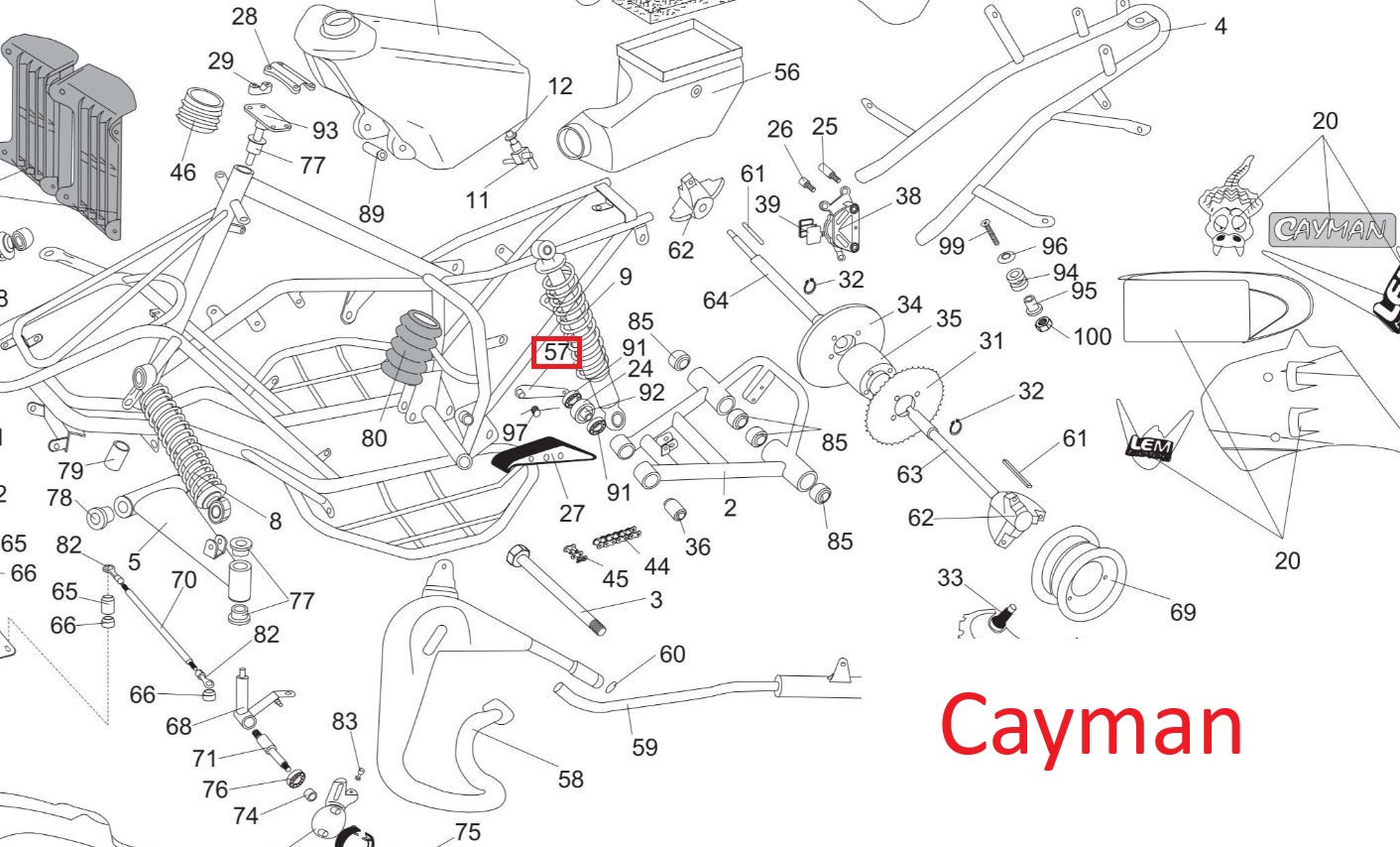 LEM Condor / Cayman - 4x Kettenspanner chain adjuster tenditore catena  (118-19)