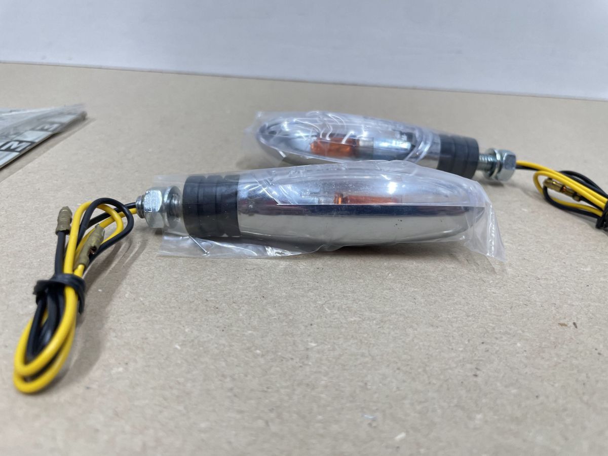 Mini Blinker Klarglas Chrom E-geprüft Motorrad Roller Mofa Quad flasher (118-16)