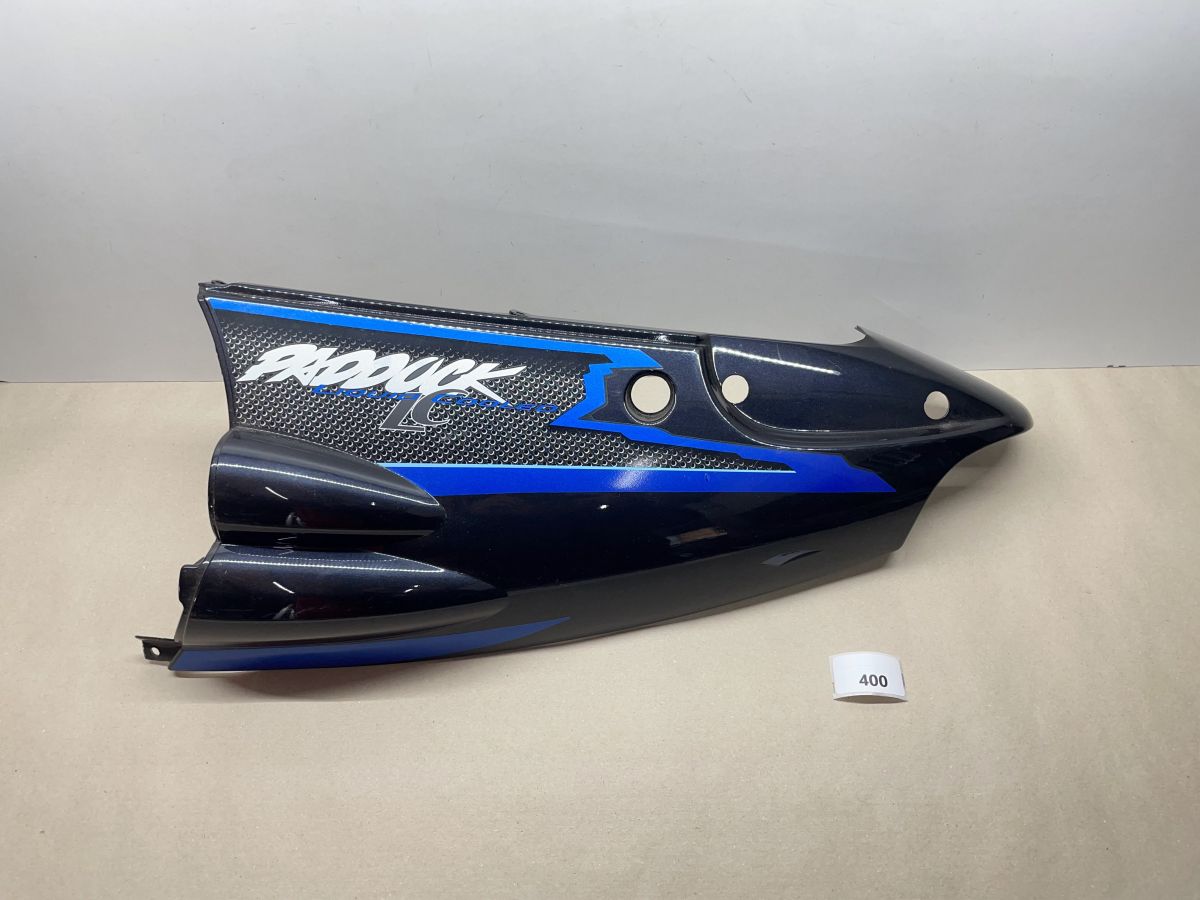 Derbi Paddock 50 - Seitenverkleidung rechts NEU Blau Schwarz Abdeckung  (102-RU)