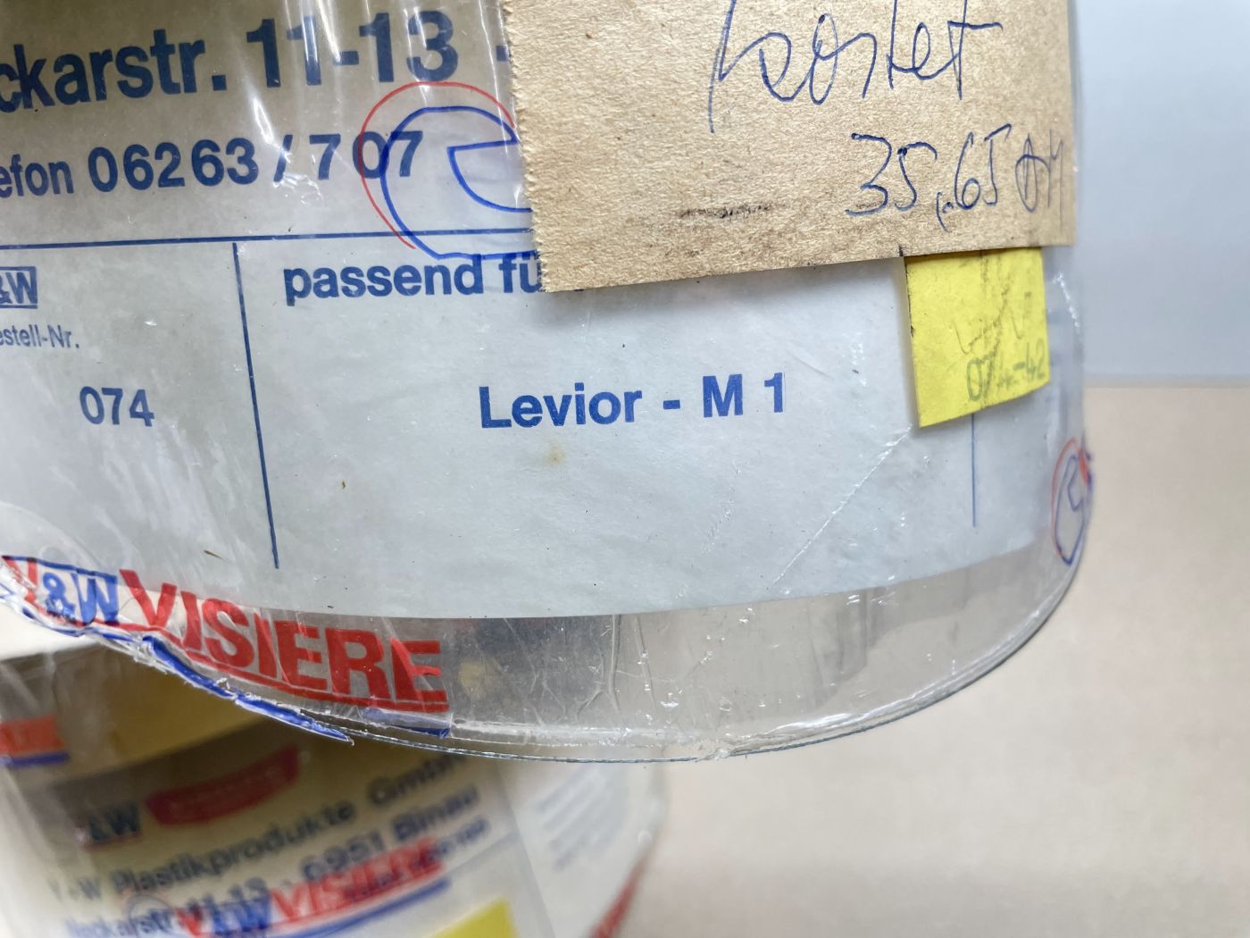 Levior M1 Helmvisier halb getönt Schutzvisier Helm NOS NEU  (106)