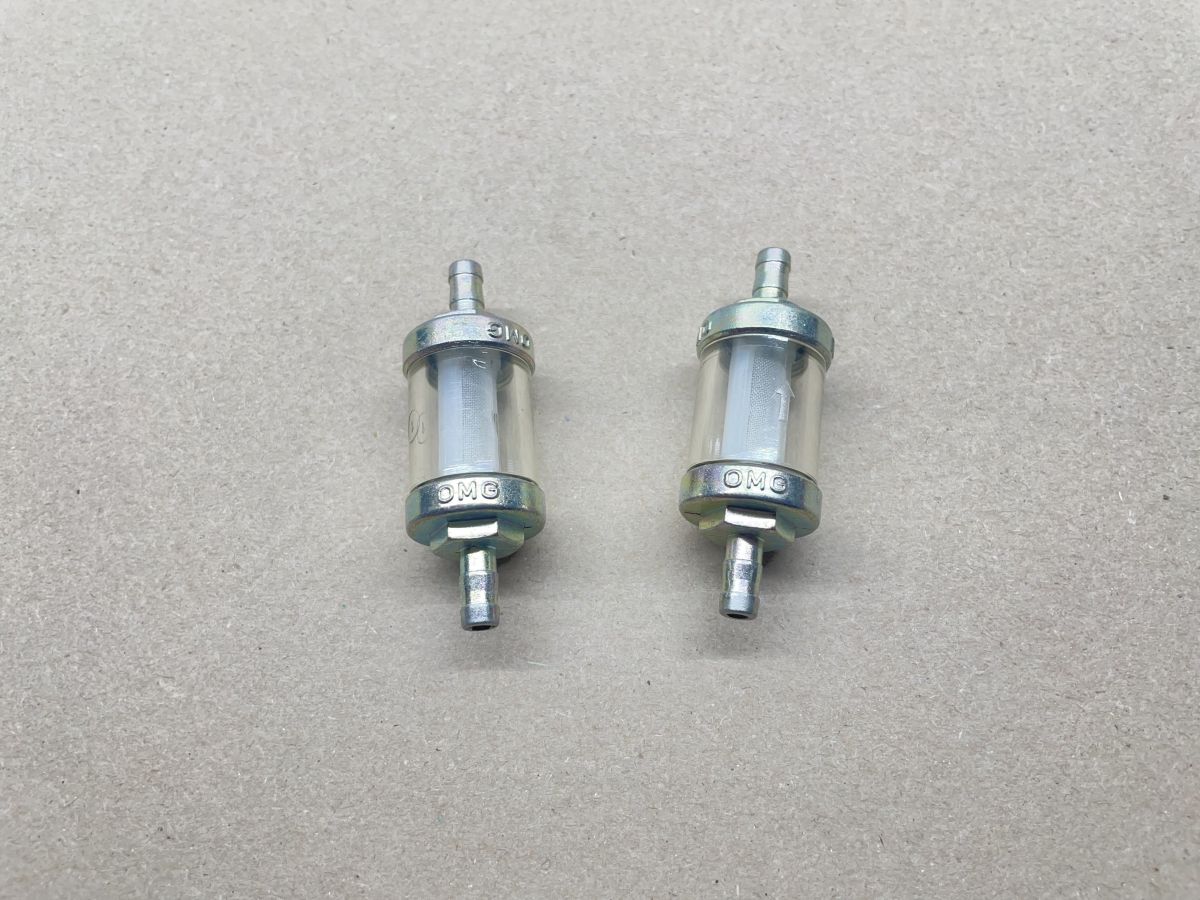 2x Benzinfilter OMG ø6mm AUSWASCHBAR Moped Mokick MZ Kreidler KTM DKW (94-349)