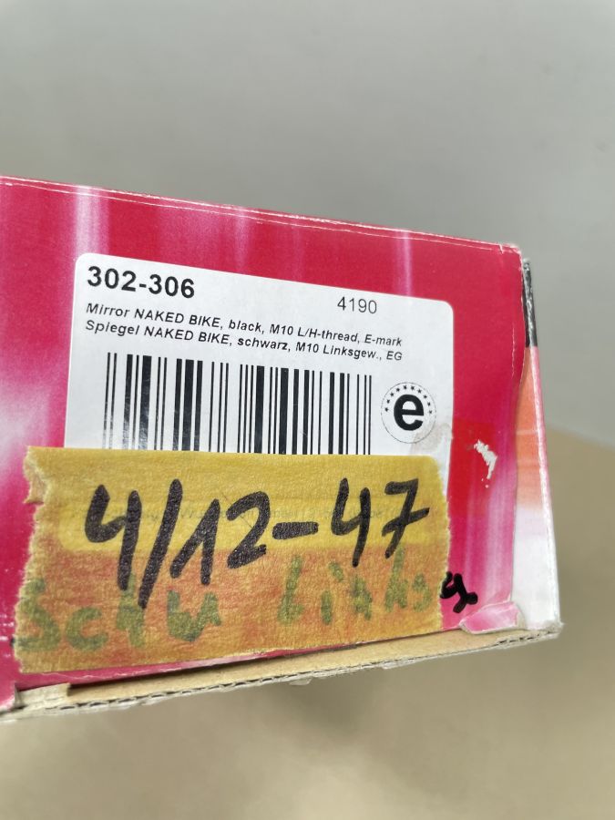 P&W Rückspiegel Naked Bike Schwarz 10mm (Linksgewinde) Suzuki Honda Yamaha (118-19)