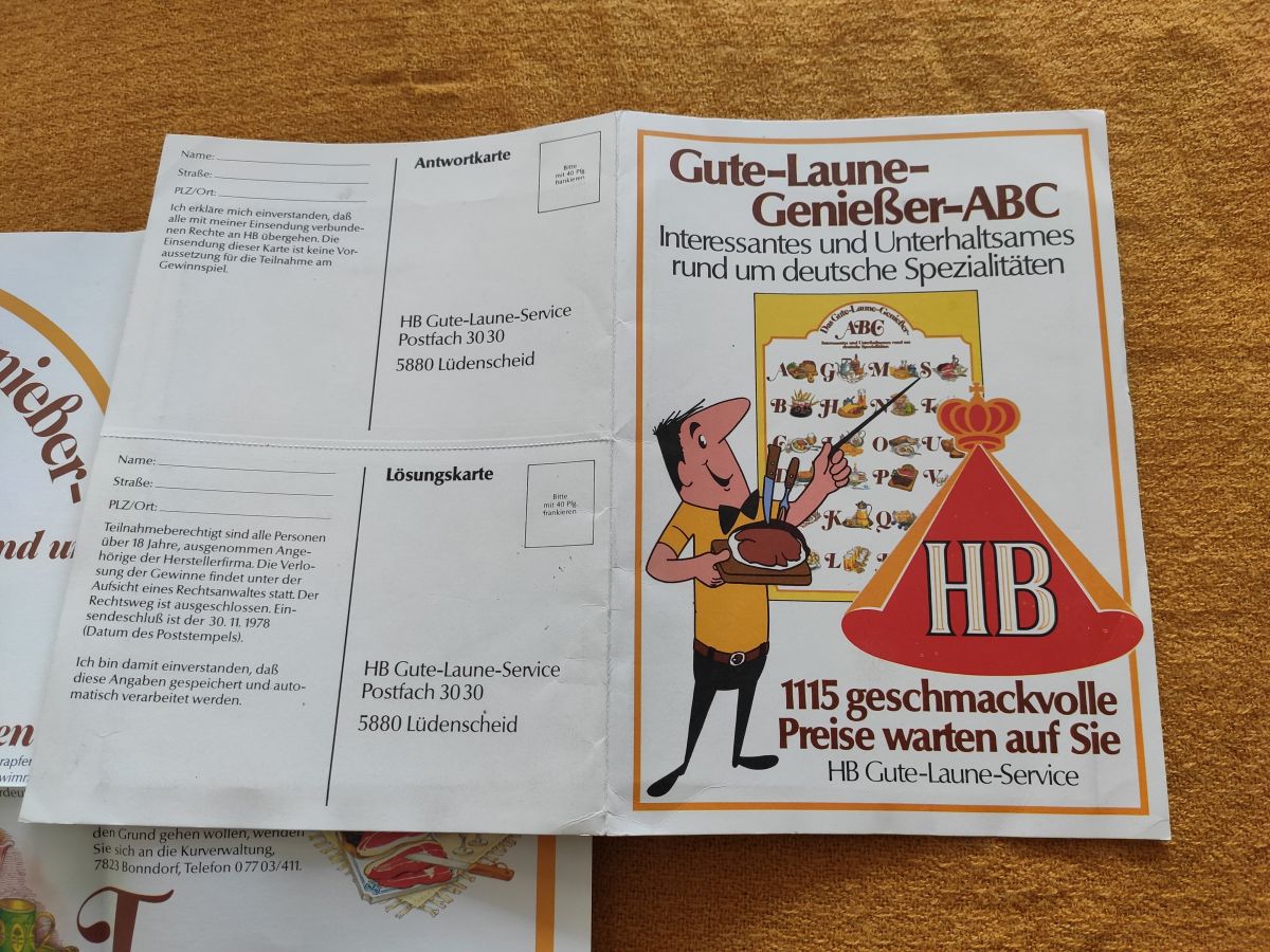 HB - Gute Laune Genießer ABC Zigaretten Werbung Sammler 1978 ! -- (31)