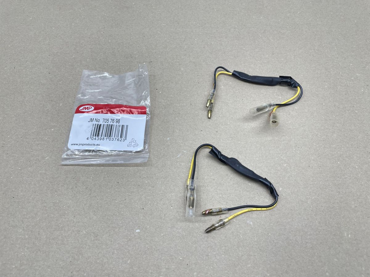 2x JMP Widerstand 27 Ohm/  5 Watt mit Kabel für LED-Blinker (118-17)
