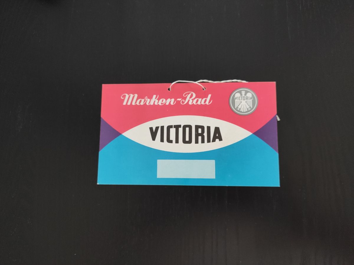 Victoria Marken Rad Preisschild ORIGINAL RARITÄT Zweirad Union ! -- (31)