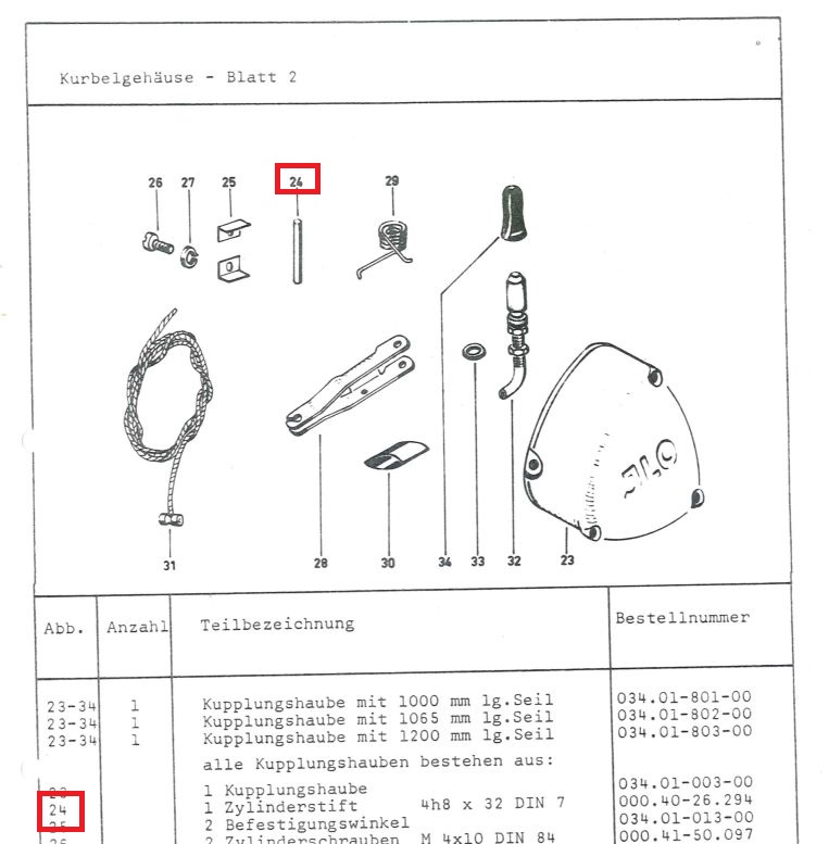 4x Zylinderstift 33x4 NOS - ILO Mini Motor ? Sachs Hercules KTM Druckstange (39-49R)