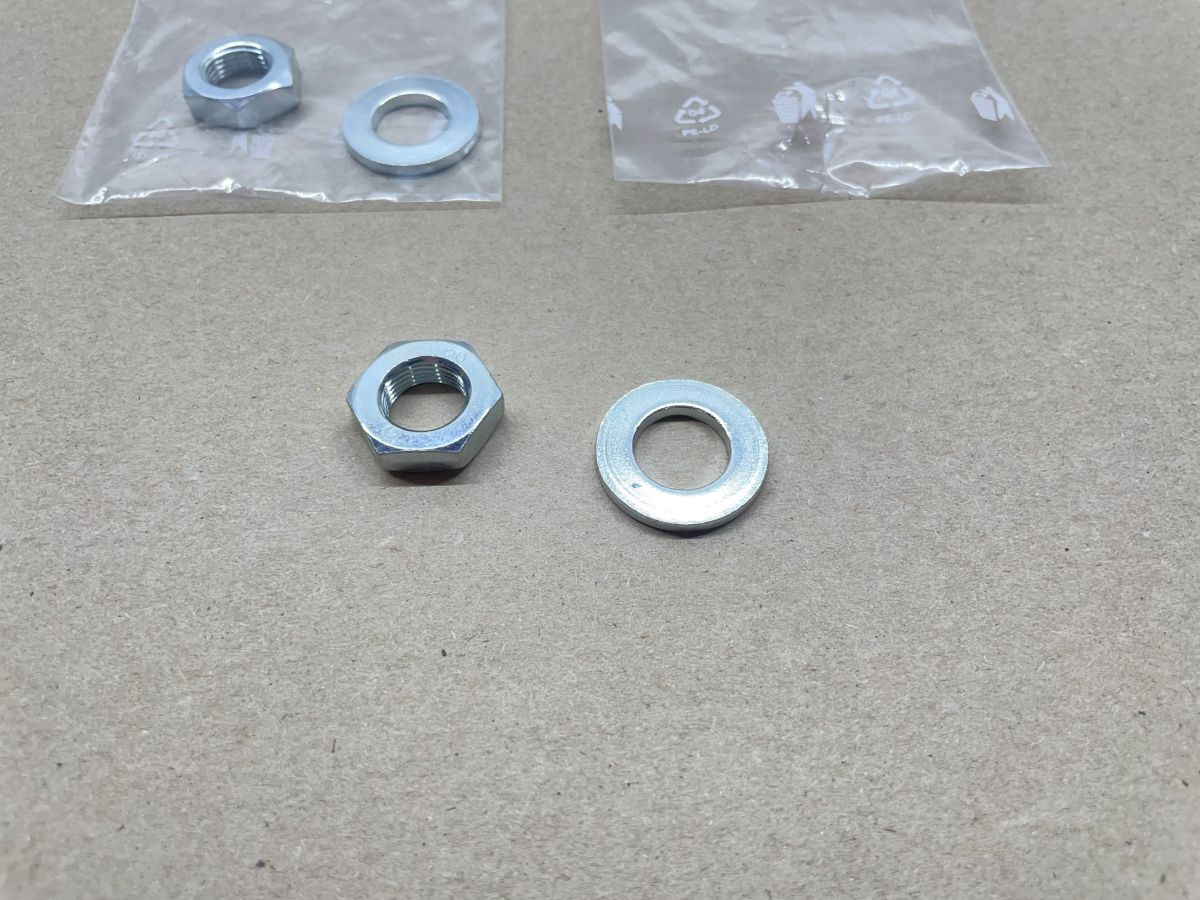 10x Sicherungsmutter M12x1 + 8x 13mm Scheibe Hercules Kreidler KTM Mofa (94-519)