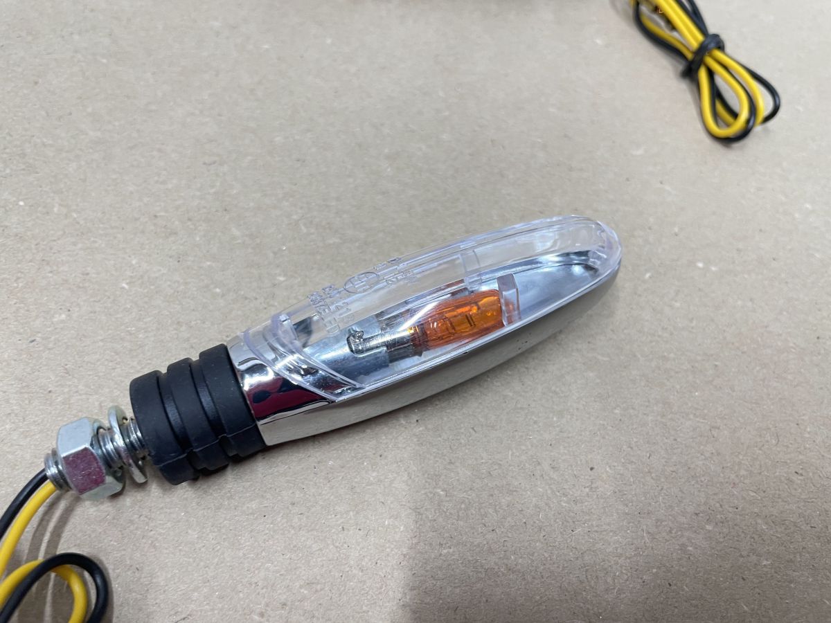 Mini Blinker Klarglas Chrom E-geprüft Motorrad Roller Mofa Quad flasher (118-16)