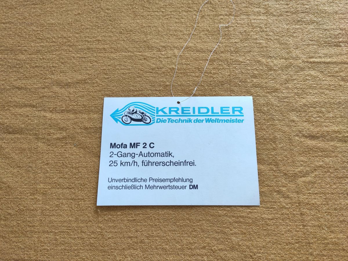 Kreidler MF2 C - original Preisschild DM Rarität Sammler ! -- (31)