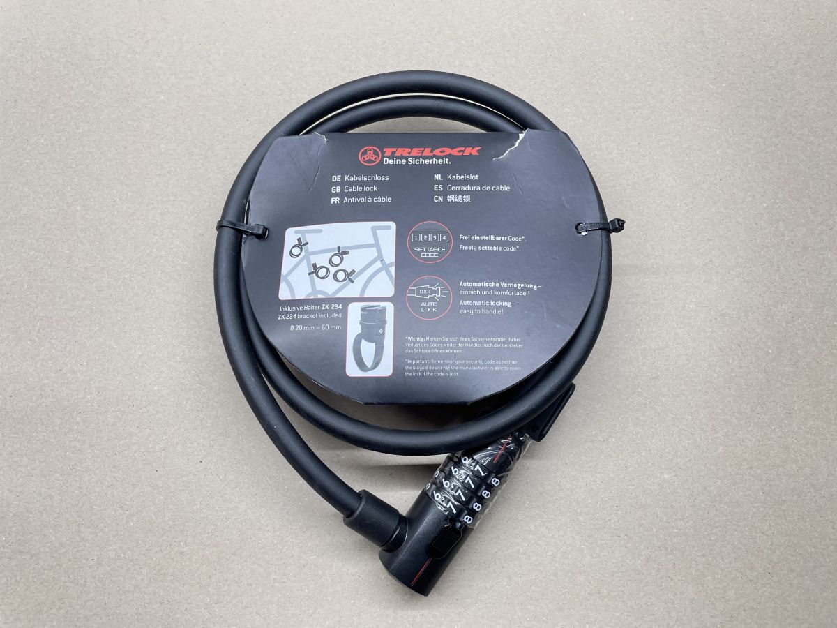 TRELOCK Kabelschloss KS 312 Code Schwarz 110cm  / Ø 12 mm Mofa Fahrrad (94-253)