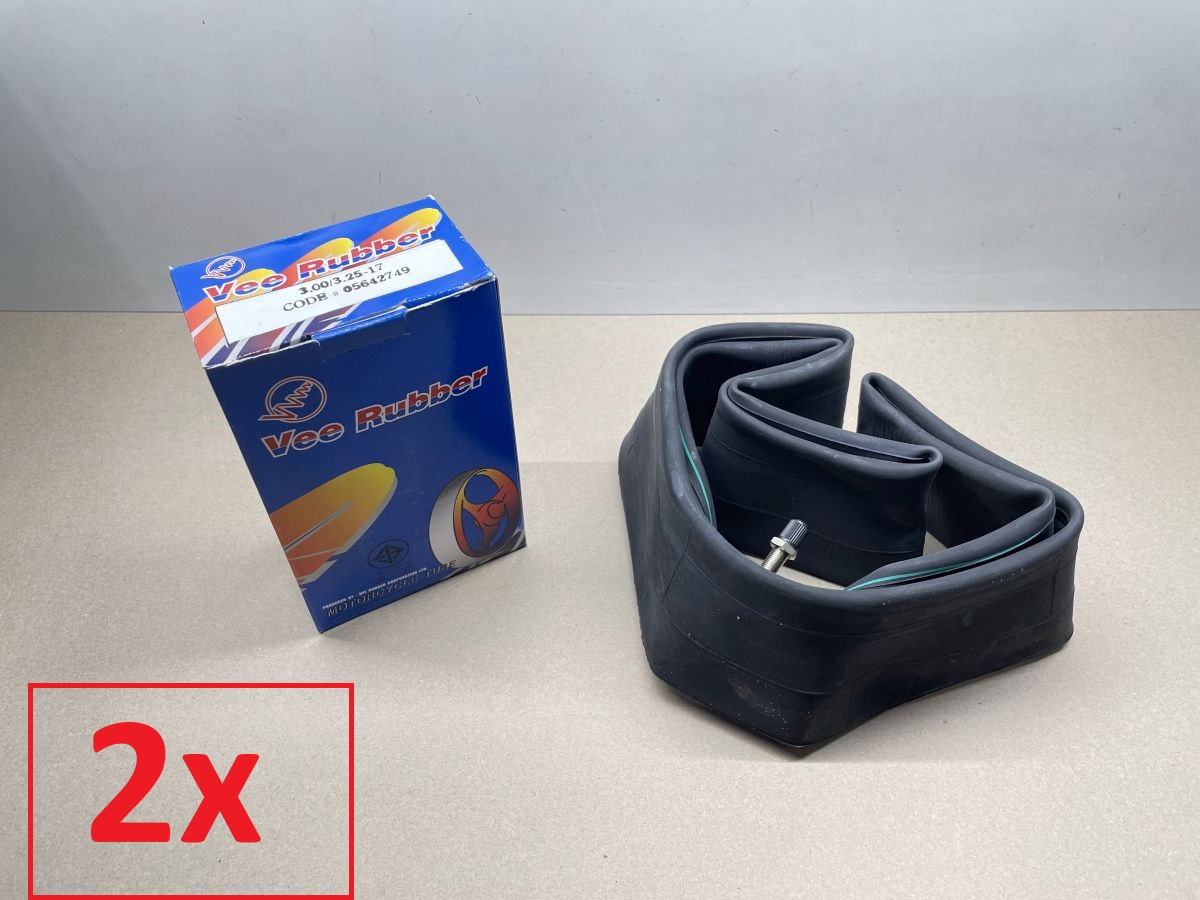 2x Vee Rubber Schlauch  3.00 | 3.25 -17 Zoll Ventil gerade Motorrad  (94-60)