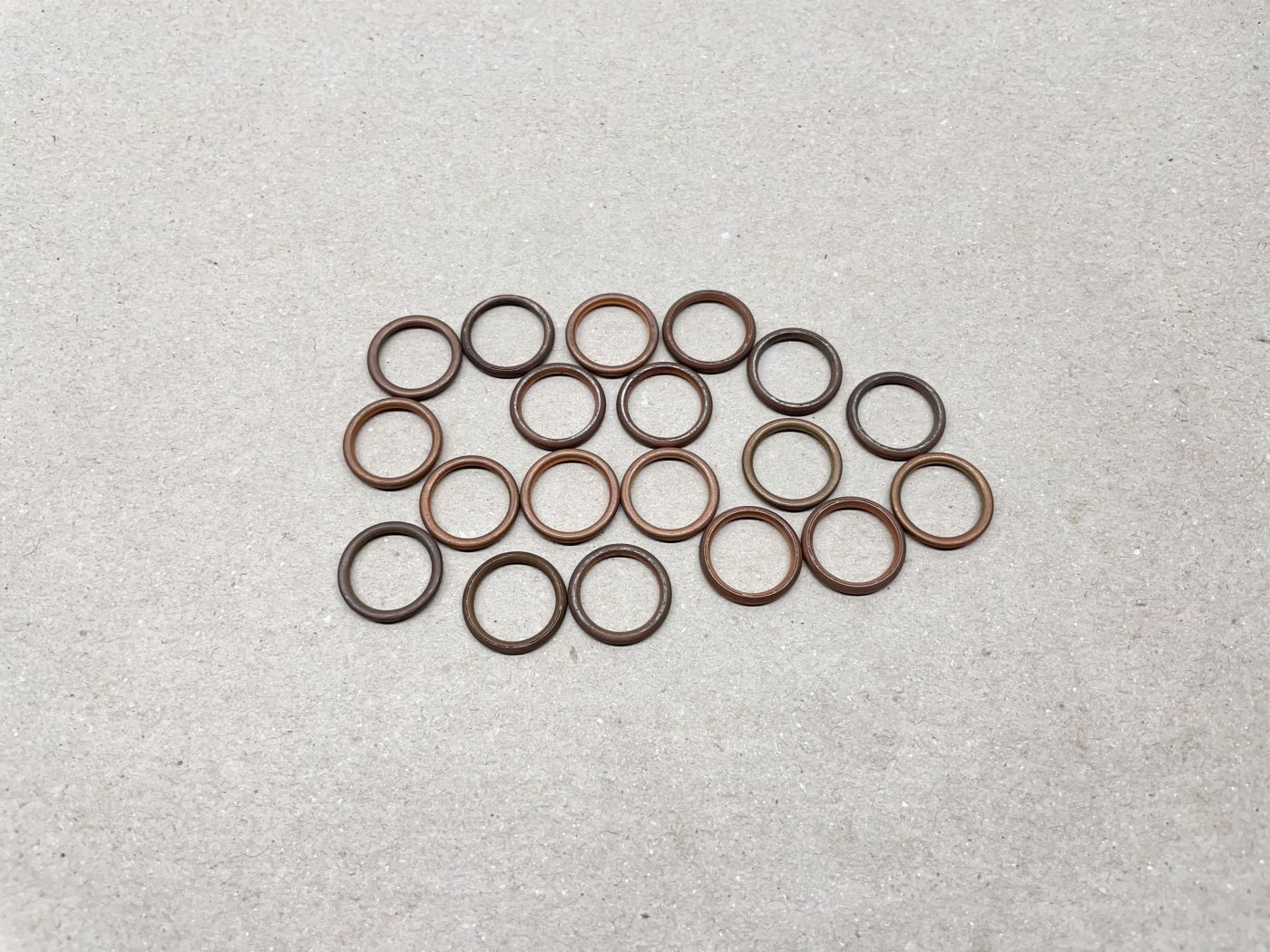 19x Dichtring Kupfer 16x12x2  NOS Mofa Moped Kreidler Hercules KTM (39-49R)