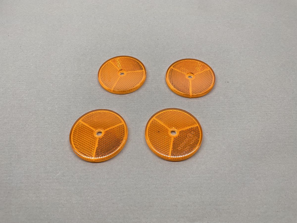 4x BUMM Rückstrahler Rund Ø65 mm Orange Katzenauge selbstklebend (94-290)