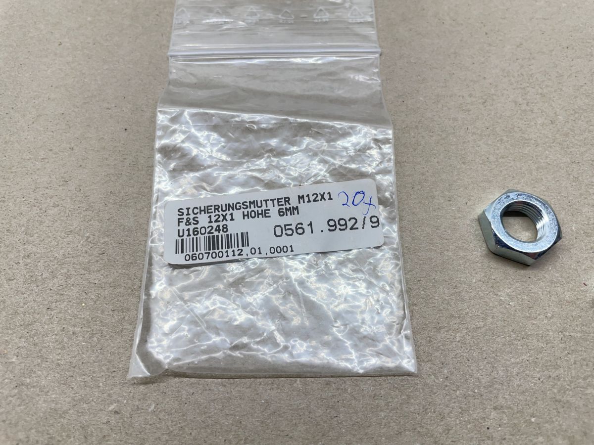 10x Sicherungsmutter M12x1 + 8x 13mm Scheibe Hercules Kreidler KTM Mofa (94-519)