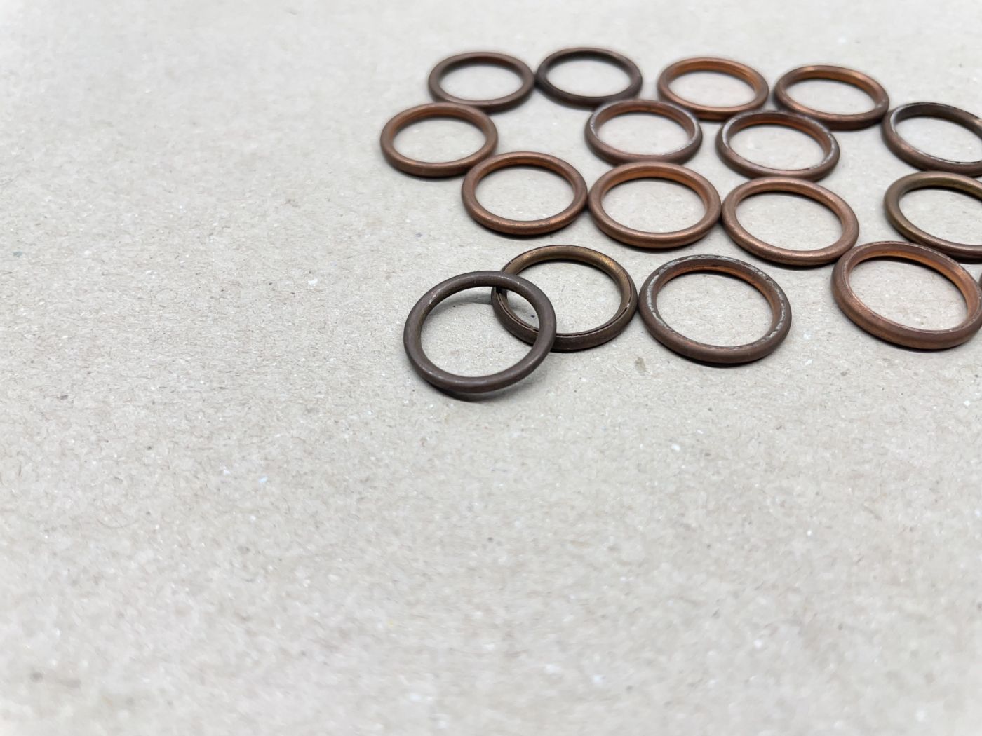 19x Dichtring Kupfer 16x12x2  NOS Mofa Moped Kreidler Hercules KTM (39-49R)