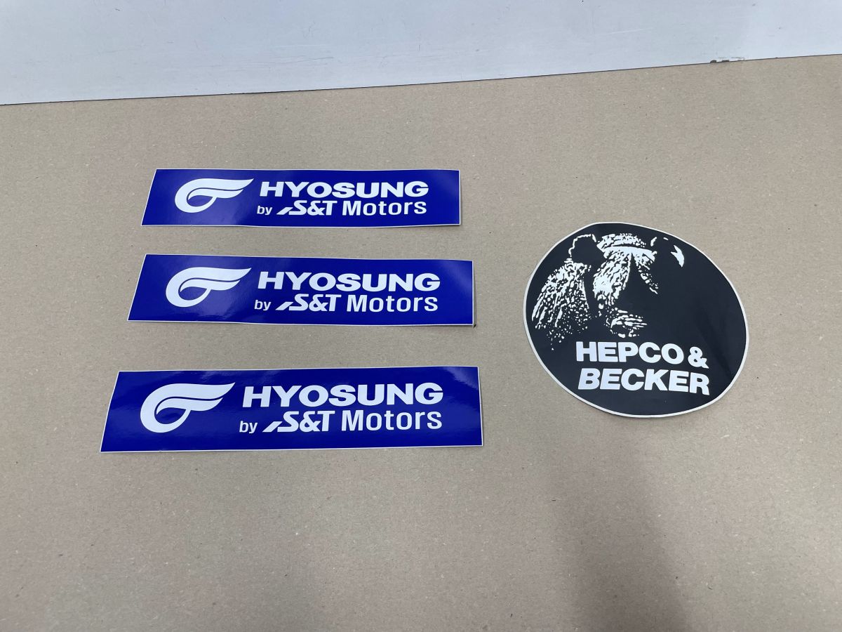 1x PIRELLI + 3x HYOSUNG + 1x HEPCO & BECKER - Sticker Aufkleber GF GS GA125 (118-8)