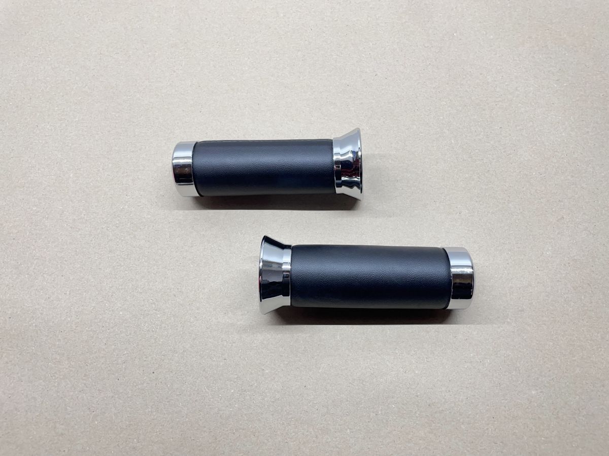 Griffgummi links + rechts 24 / 24 Chrom Mofa Moped Hercules Vespa KTM (94-260)