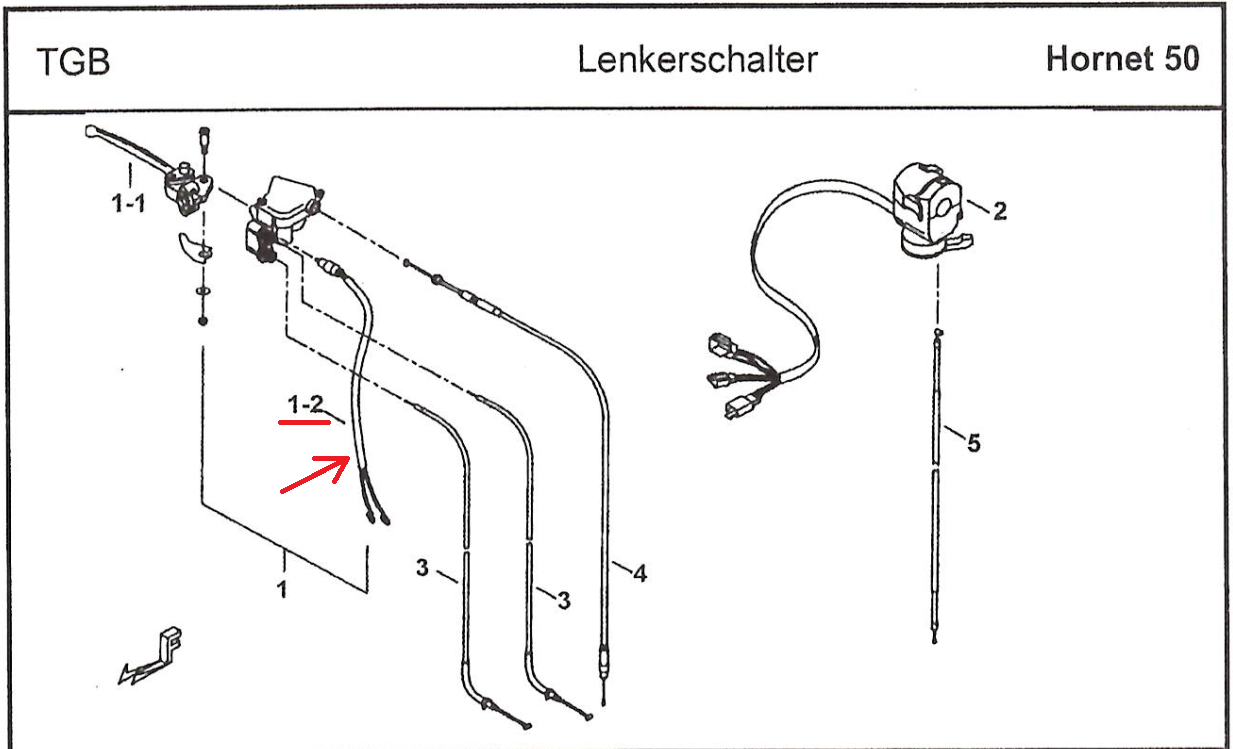 TGB HORNET ATV 50 90 - ORIGINAL Bremslichtschalter 513946 NEU Brake (40-23)