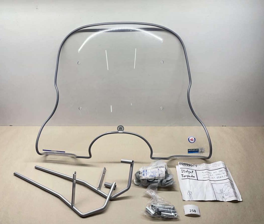 Italjet Torpedo Fabbri Windschild NEU + Halterung Windschutzscheibe (102)
