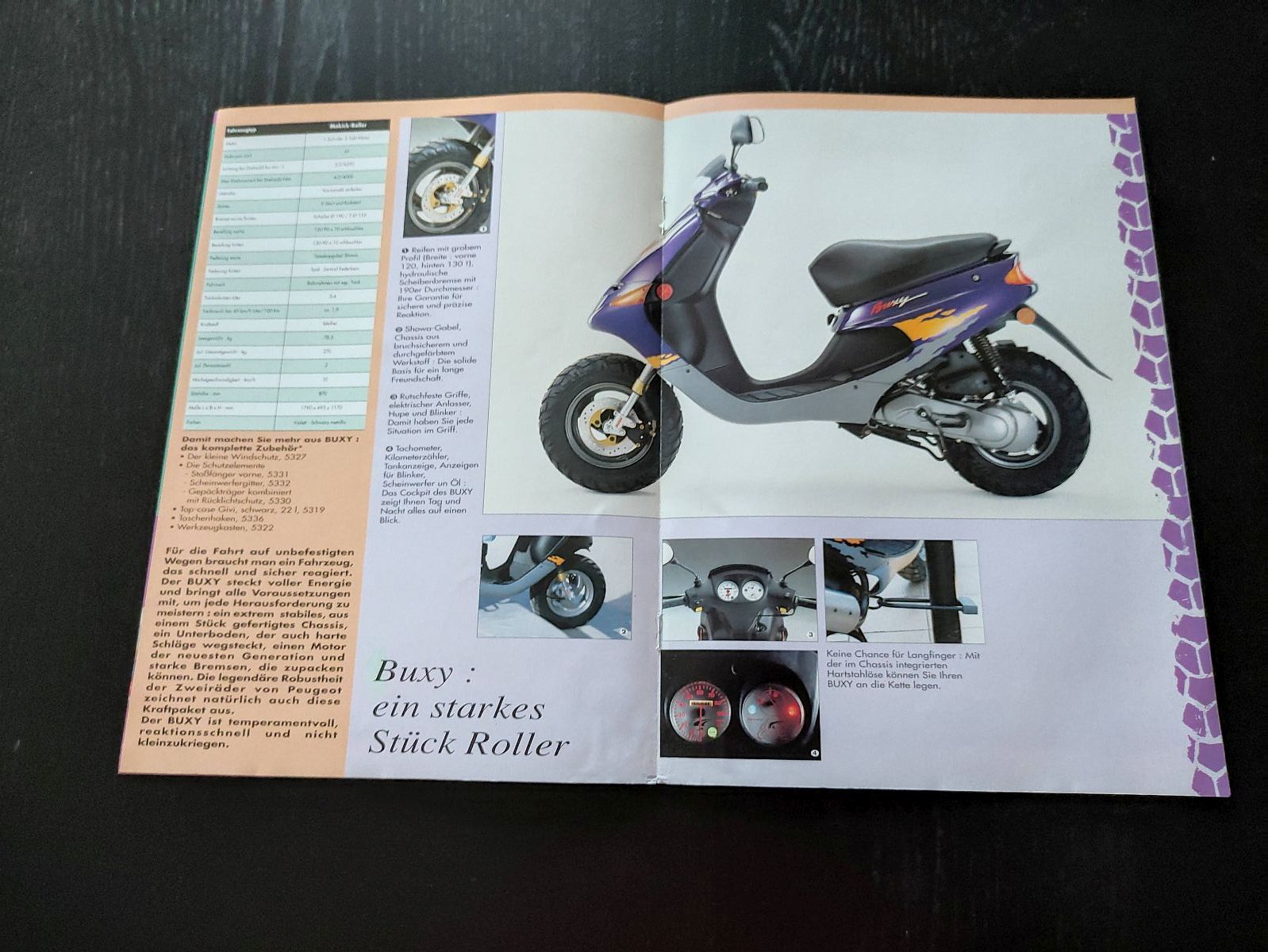 Peugeot Buxy Roller - ORIGINAL Prospekt Werbung Broschüre  (39)