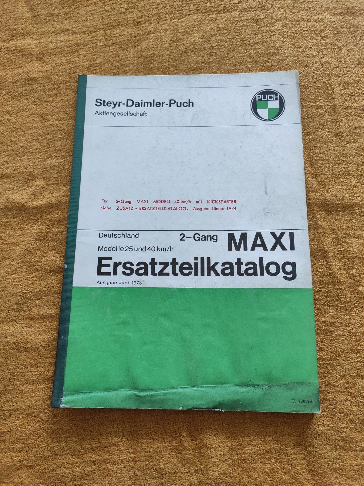 Puch Maxi 2 Gang - original Ersatzteilkatalog 25 und 40km/h   Juni 1973 ! -- (31)