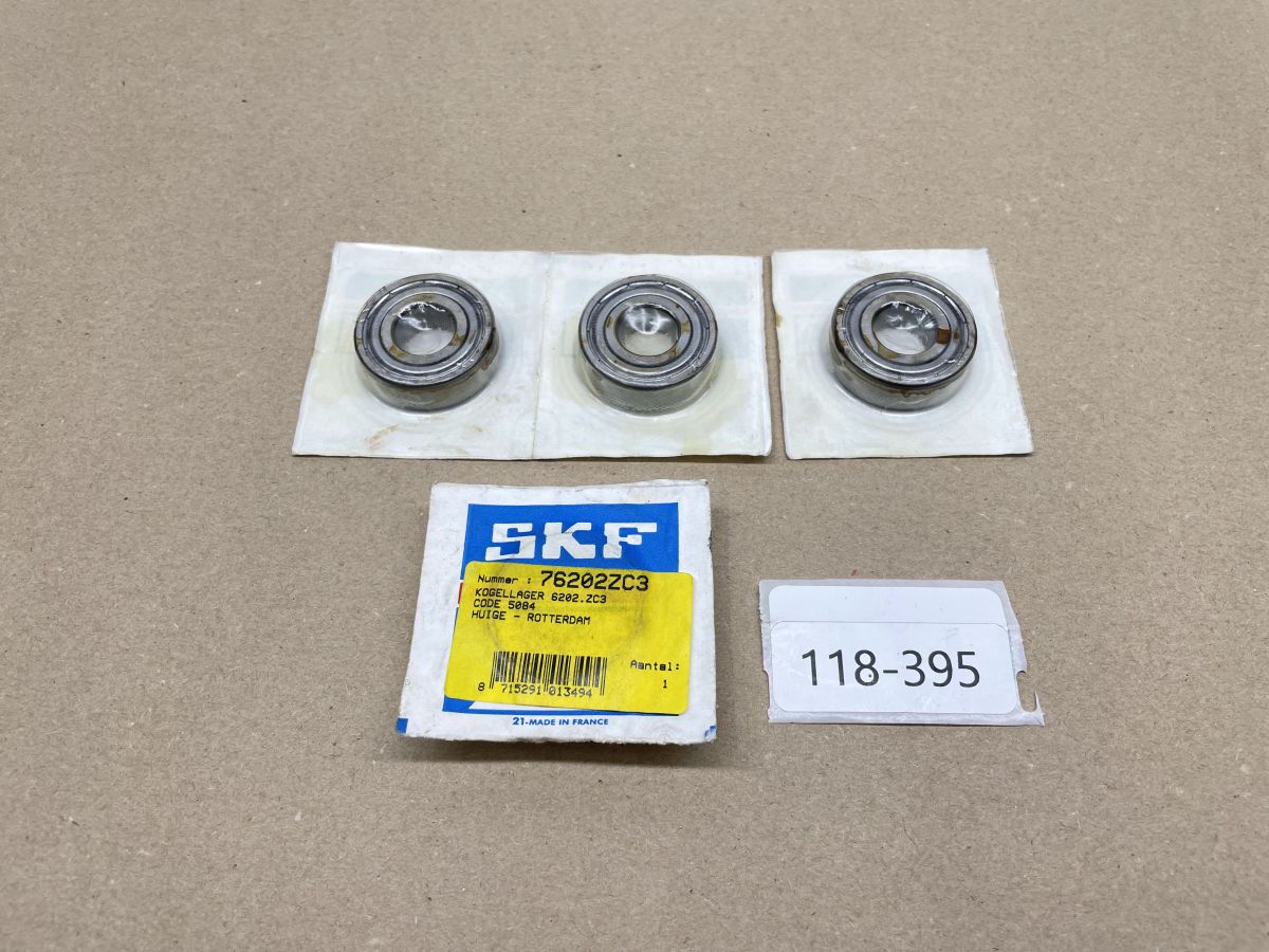 4x SKF Rillenkugellager Typ 6202 Z C3 / 15x35x11 mm einseitig abgedichtet (118-17)