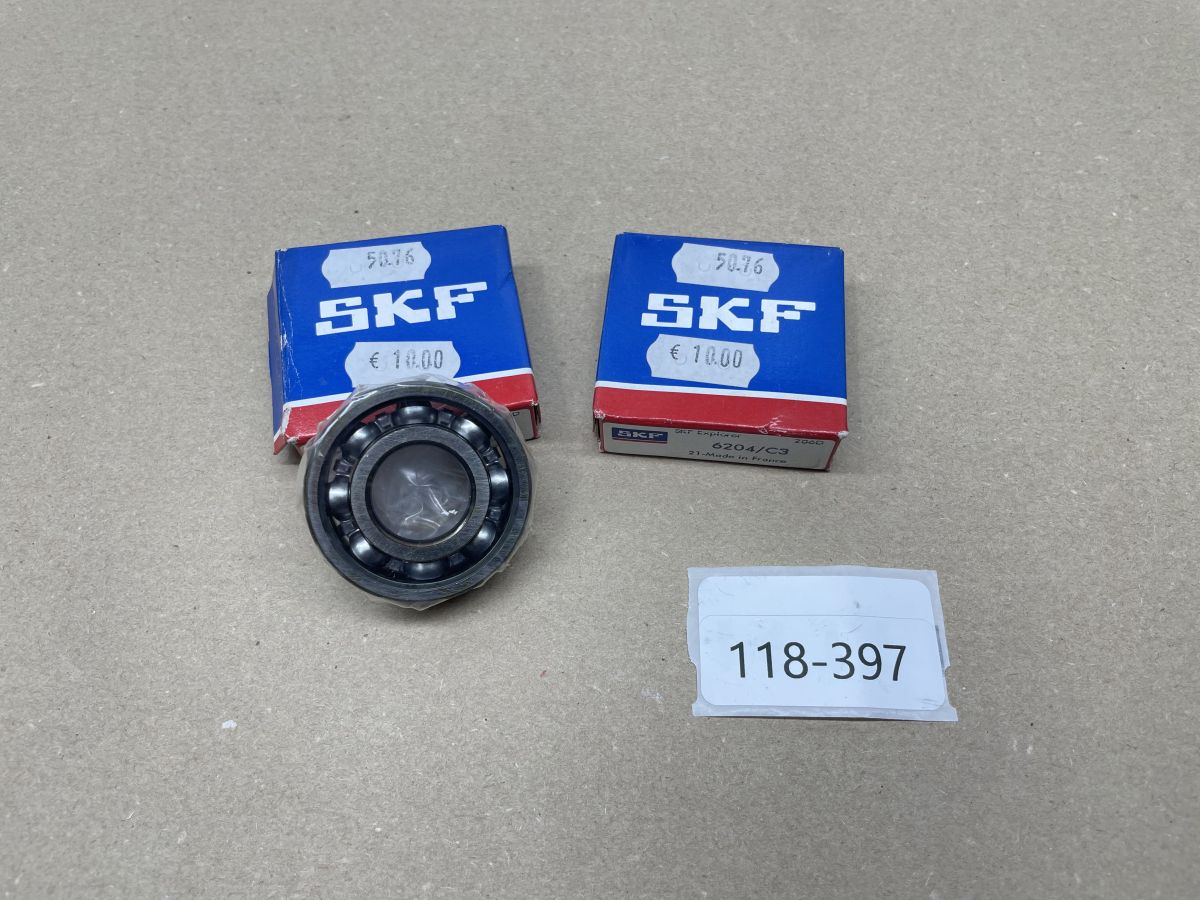 2x SKF Rillenkugellager 6204/C3 20x47x14 mm OFFEN ball-bearing  (118-17)