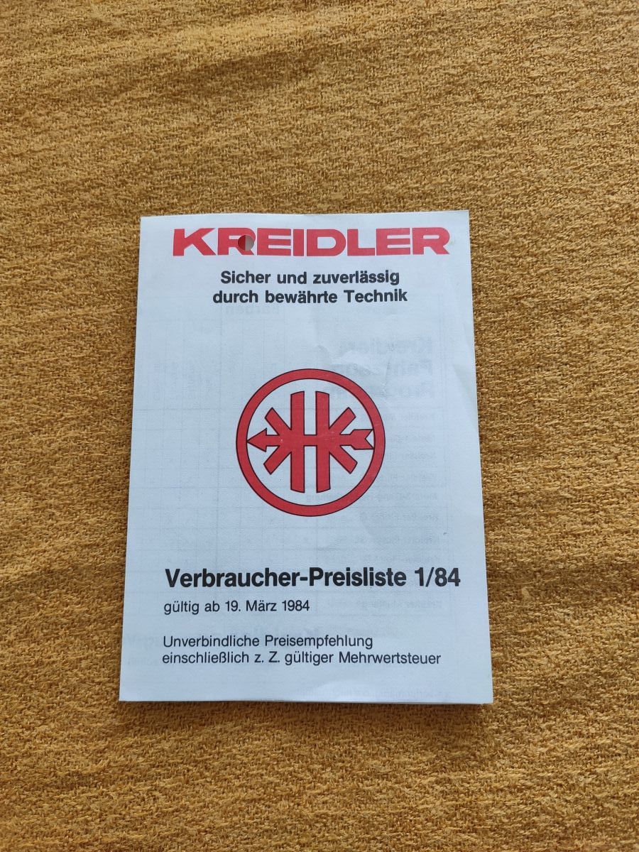 Kreidler Mofa Moped - original Verbraucher-Preisliste 1/84 Selten Rarität ! (31)