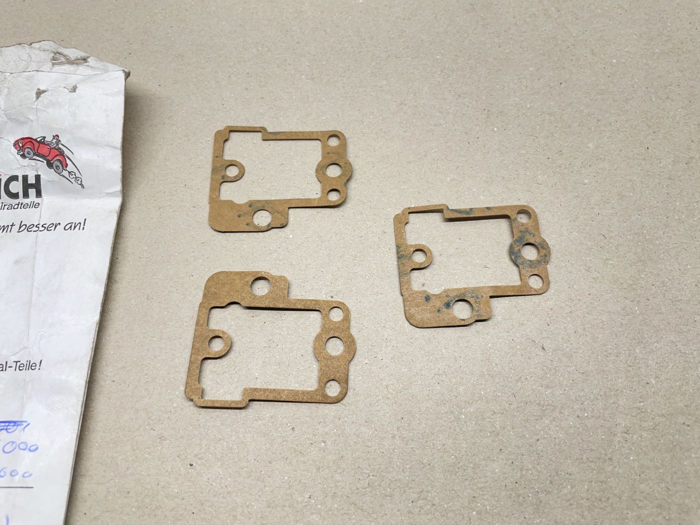 Saxonette Spartamet - 3x Deckeldichtung NOS TK Vergaser carburetor (39-76R)