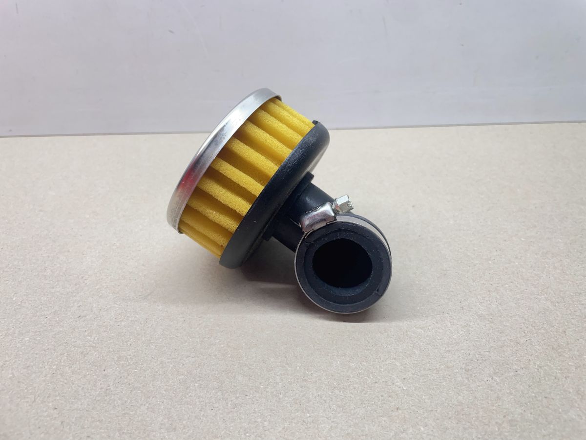 Sportluftfilter Gelb abgewinkelt 90Grad  28mm / 35mm Roller Mofa Moped (94-75)