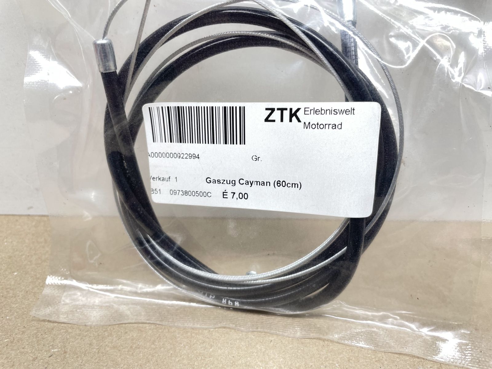 LEM Cayman / Beetlebug - 2x Gaszug 60cm - 0973800500  throttle cable  (118-28)