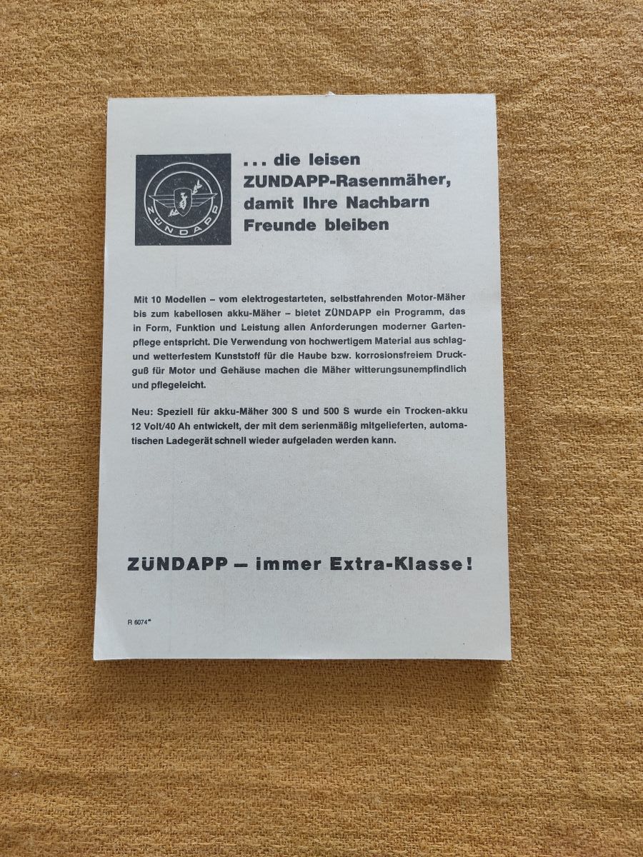 Zündapp - original Notizblock Schreibblock Rarität ! -- (31)
