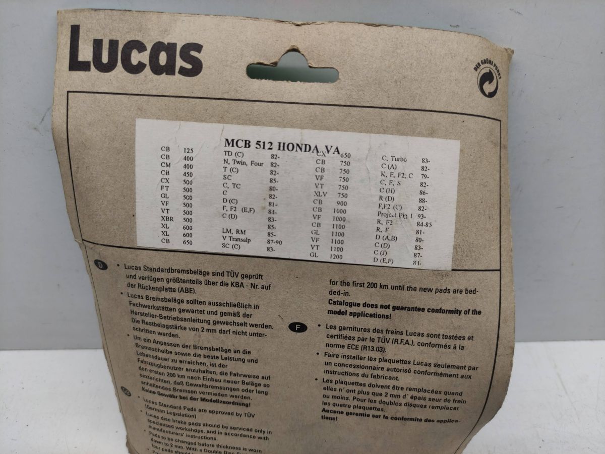 Lucas MCB 512 Bremsbeläge - Honda CB 125 400 650 750 1000 !   (38-15)