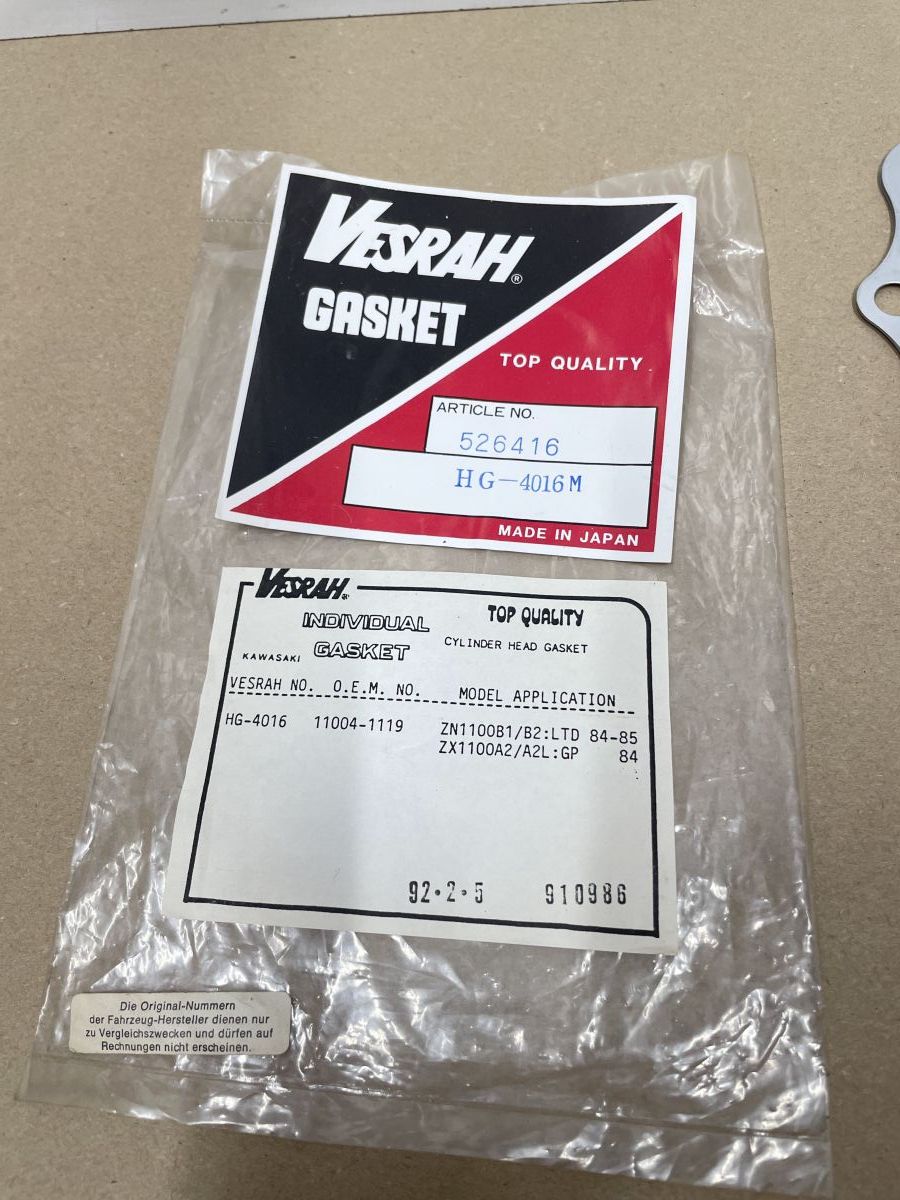 2x Kawasaki ZN 1100 A B - Vesrah Zylinderkopfdichtung cylinder head gasket (118-15)