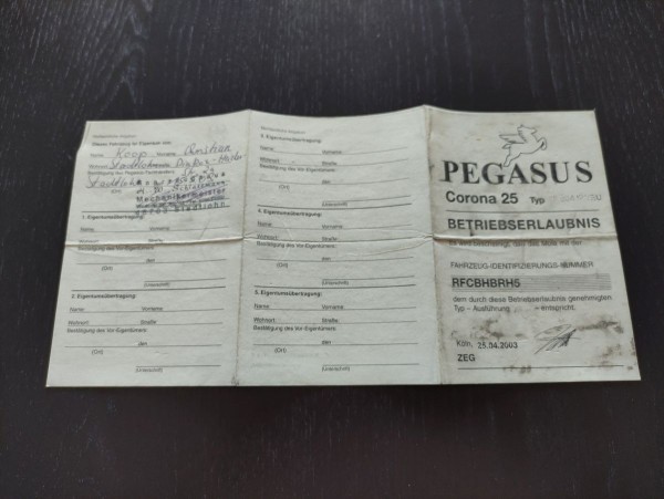 Pegasus Corona 25- originale Papiere Betriebserlaubnis ! -- (36)